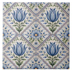 Blauw Nederlands Delfts patroon Tegeltje