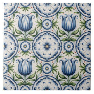 Blauw Nederlands Delfts patroon Tegeltje