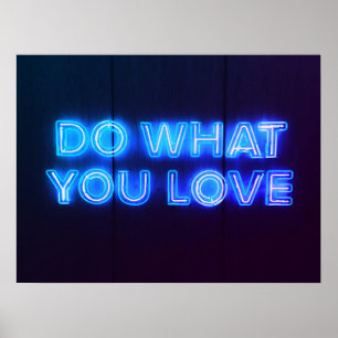 BLAUW NEON LIGHT SIGER POSTER