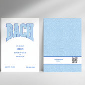 Blauw nep glinsterend BACH vrijgezellenfeest Kaart