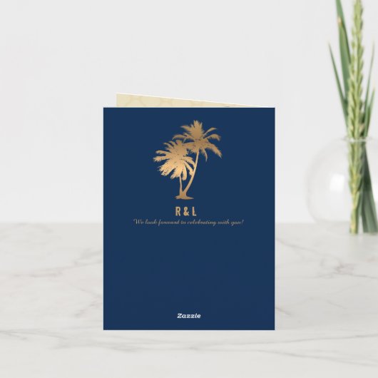 Blauw nep goud folie Puerto Rico trouwpaspoort (Achterkant)