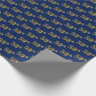 Blauw, Nepgoud 50ste (Vijftigste) Gebeurtenis Cadeaupapier