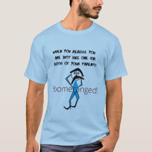 Blauw "net als je ouders" Boomeranged T-shirt