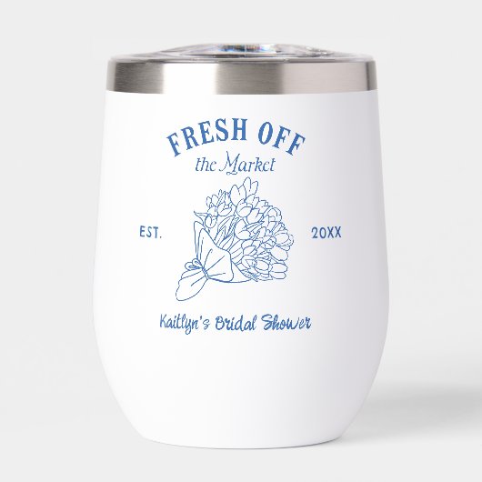 Blauw Net Van De Markt Bruidsfeest (Voorkant)