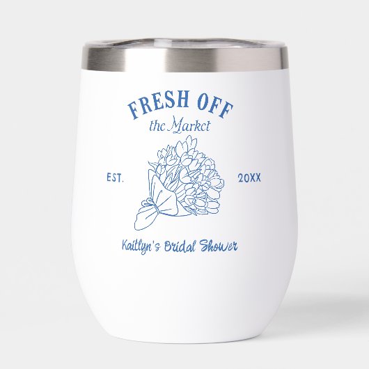 Blauw Net Van De Markt Bruidsfeest (Achterkant)