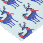 Blauw noords kerstrendierpatroon tafelkleed (Gekanteld)