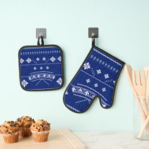 Blauw Noors Breiwerk, Ovenwant