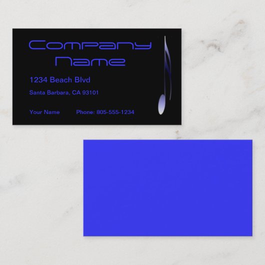 Blauw notitie Visitekaartje (Voorkant / Achterkant)