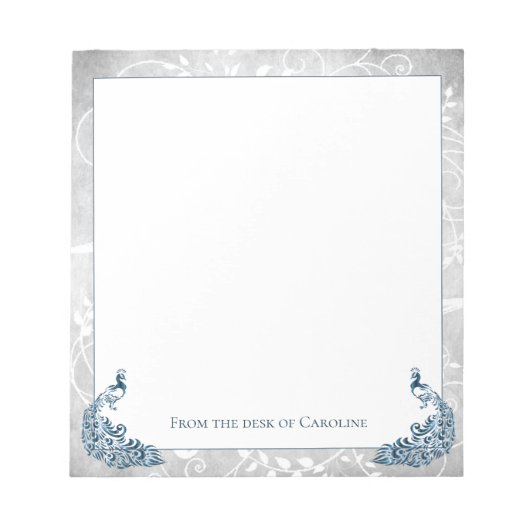 Blauw Notitieblok pacocks (Voorkant)