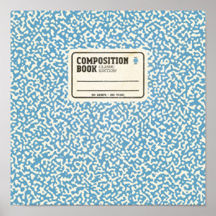 Blauw Notitieboek Poster