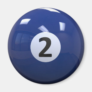 Blauw nr. 2 Billiard Pool Ball Magneet