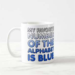 Blauw nummer van het alfabet Funny Mug Koffiemok