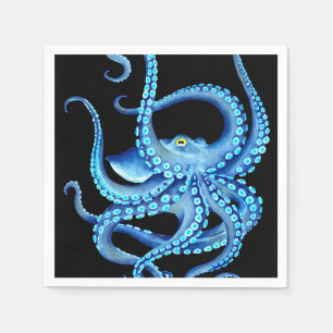 Blauw Octopus Black Servet