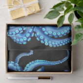 Blauw Octopus Black Tissuepapier (Geschenk)