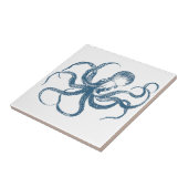 blauw octopustegel tegeltje (Zijkant)