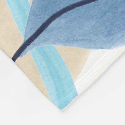 Blauw Oerwoud bladeren Fleece Deken (Hoek)