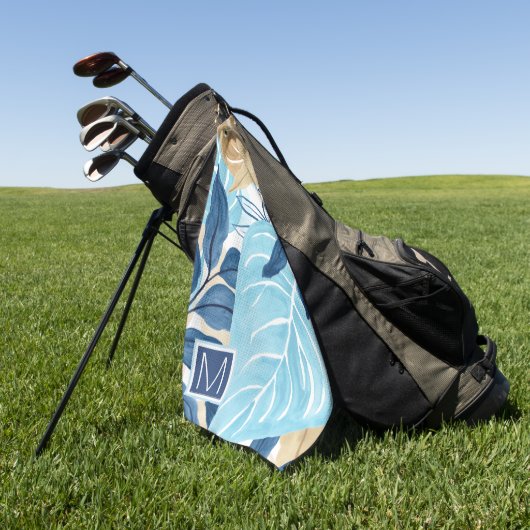 Blauw Oerwoud bladeren Golfhanddoek (Groen)