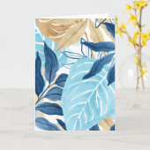 Blauw Oerwoud bladeren Kaart (Gele Bloem)