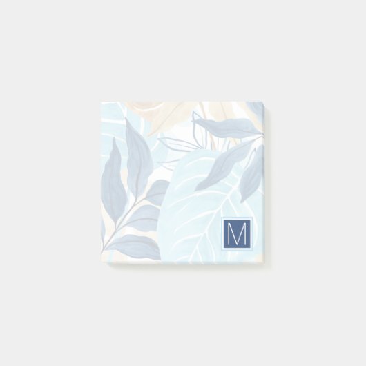 Blauw Oerwoud bladeren Post-it® Notes (Voorkant)