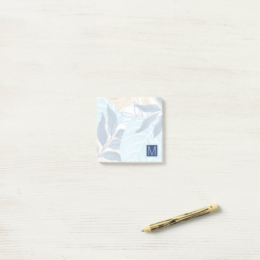 Blauw Oerwoud bladeren Post-it® Notes (Op bureau)
