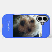 Blauw of KIES UW KLEUR Kute Yorkie Case-Mate iPhone Case (Achterkant (horizontaal))