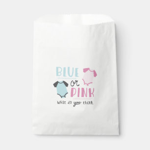 Blauw of roze Baby onthullen feestschoen Bedankzakje