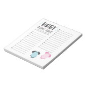 Blauw of Roze Baby shower Naam Race Game Notitieblok (Gedraaid)