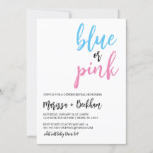 Blauw of roze Genderonderzoek Uitnodiging