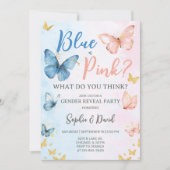 Blauw of roze Geslacht onthullen Party Kaart (Voorkant)