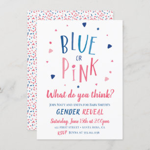 Blauw of roze geslacht onthullen uitnodiging