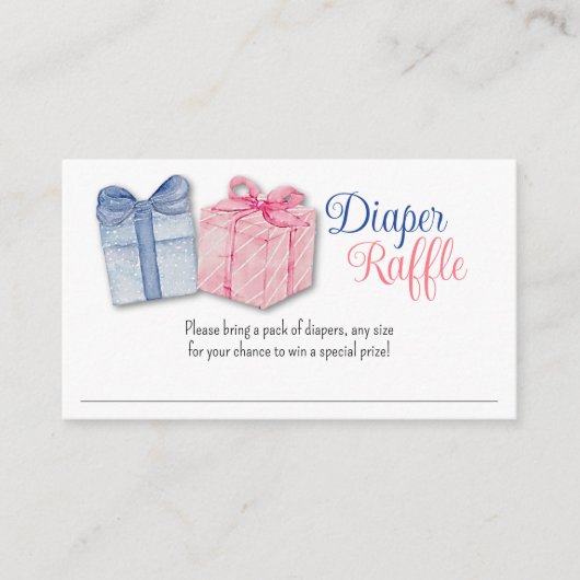 Blauw of Roze wat denk je van luierkrabbel Informatiekaartje (Voorkant)