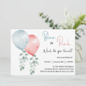 Blauw of roze wat u denkt dat gender zichtbaar is kaart (Staand voorkant)