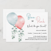 Blauw of roze wat u denkt dat gender zichtbaar is kaart (Voorkant / Achterkant)