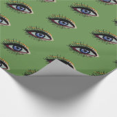 Blauw Ogen Patroon Gift Wrapping Papier (Hoek)