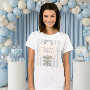 Blauw Oh Jongen Boog Draaimolen Waterverf Baby Sho T-shirt