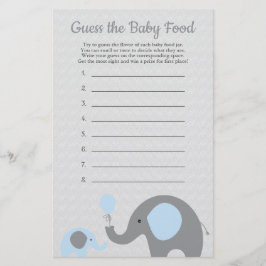 Blauw olifant Baby shower raad het Baby-voedselspe Flyer