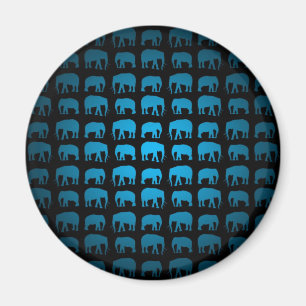 Blauw Olifant Patroon Magneet