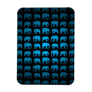 Blauw Olifant Patroon Magneet
