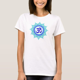 Blauw om mandala T-shirt vrouwen