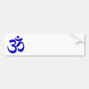 Blauw Om-symbool Bumpersticker