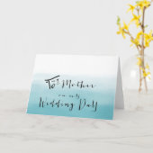 Blauw Ombre - Aan mijn moeder op mijn trouwdag Kaart (Gele Bloem)