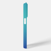 Blauw Ombre Monogram Script Modern Case-Mate iPhone Case (Achterkant / Rechts)