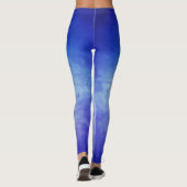 Blauw Ombre Watercolor Broek Leggings (Achterkant)