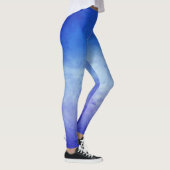 Blauw Ombre Watercolor Broek Leggings (Rechts)