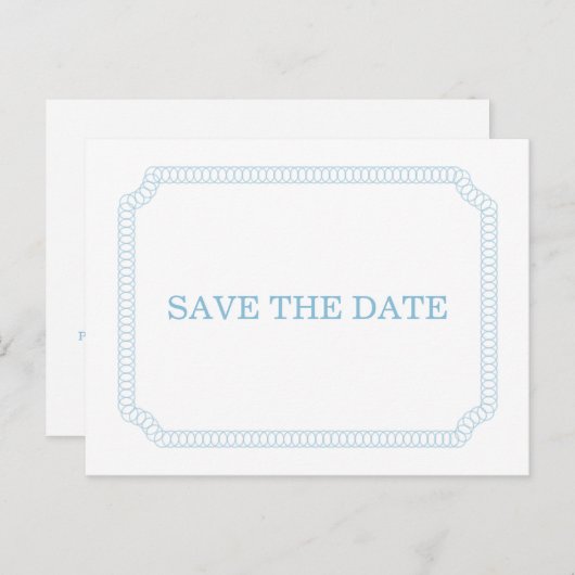 Blauw omcirkelde ticket Opslaan het Briefkaart Dat (Voorkant / Achterkant)