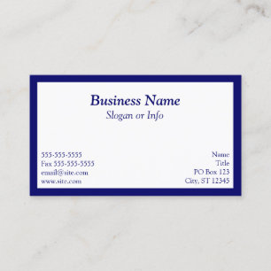 Blauw omlijst visitekaartje