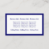 Blauw omlijst visitekaartje (Achterkant)