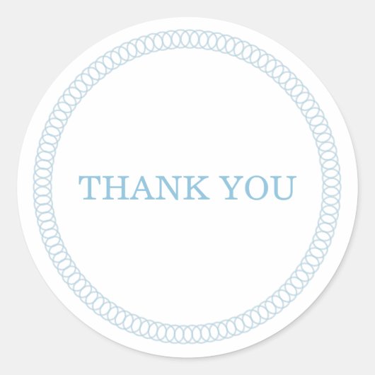 Blauw omringd rond Dank u Stickers (Voorkant)