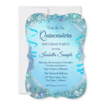 Blauw onder de zee Quinceanera 15e verjaardagsfees
