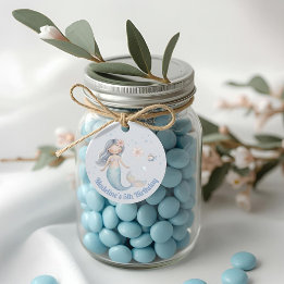 Blauw Onder de Zee Zeemeermin Verjaardagsfeestje Bedankjes Labels